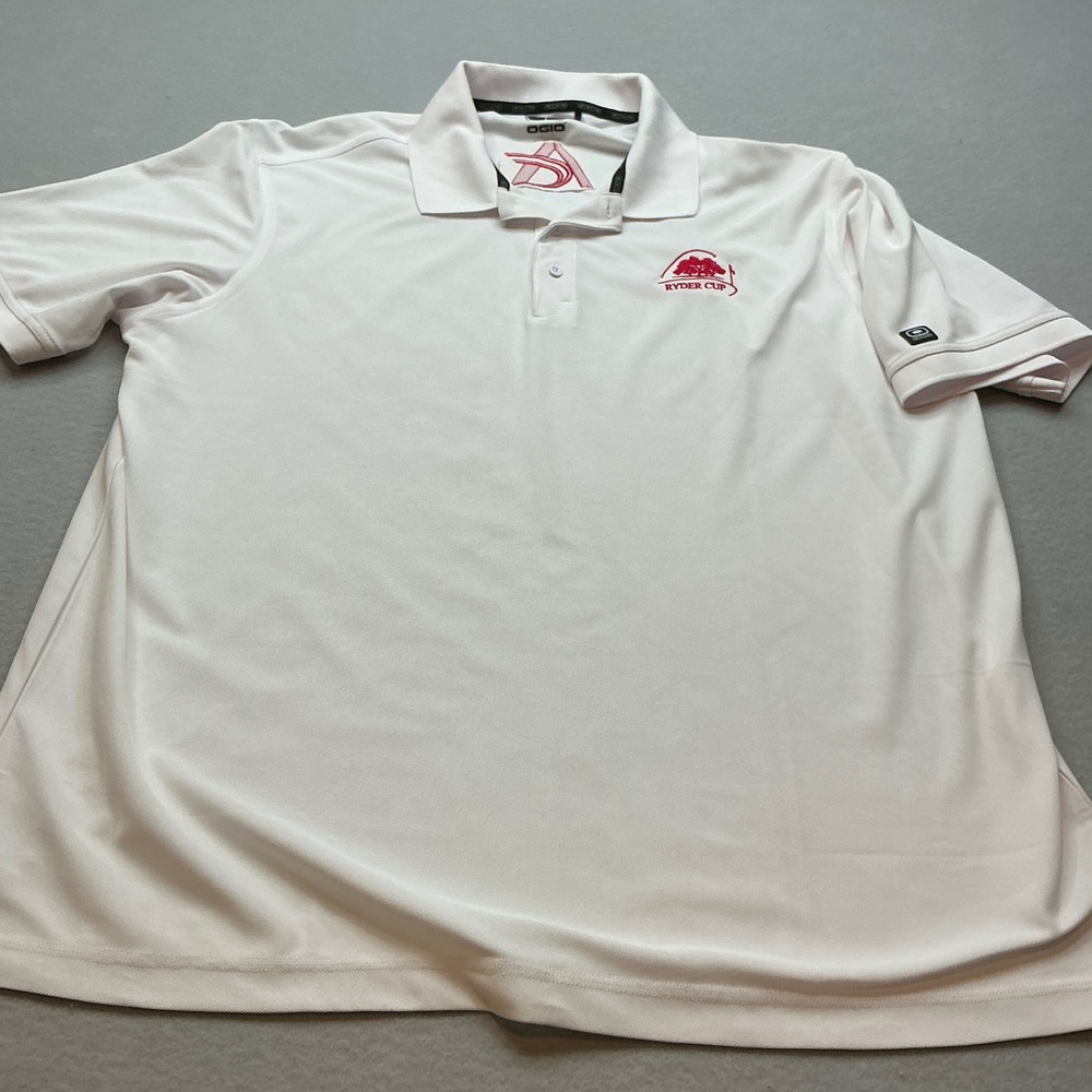 OGIO Ryder Cup Golf Polo Shirt White Short Sleeve Performance Mens Style